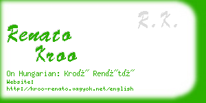 renato kroo business card